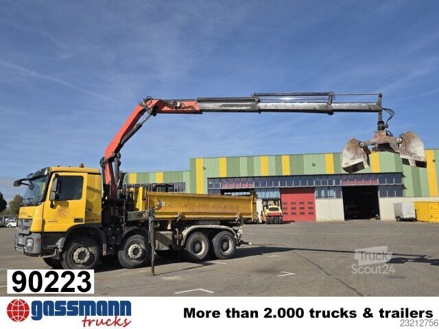 Damperli kamyon Mercedes-Benz Actros 4144 K 8x4, Kran Palfinger PK18002-EH,