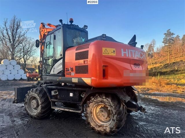 Kerekes kotrógép Hitachi ZX140W-5B wheeled excavator with rototilt, 3 bucke
