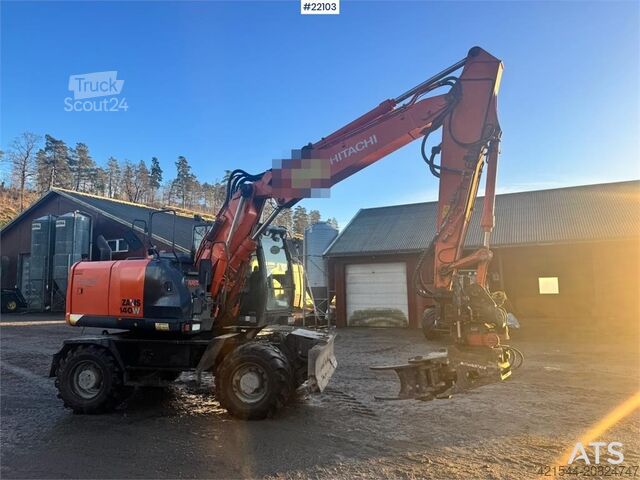 Kerekes kotrógép Hitachi ZX140W-5B wheeled excavator with rototilt, 3 bucke