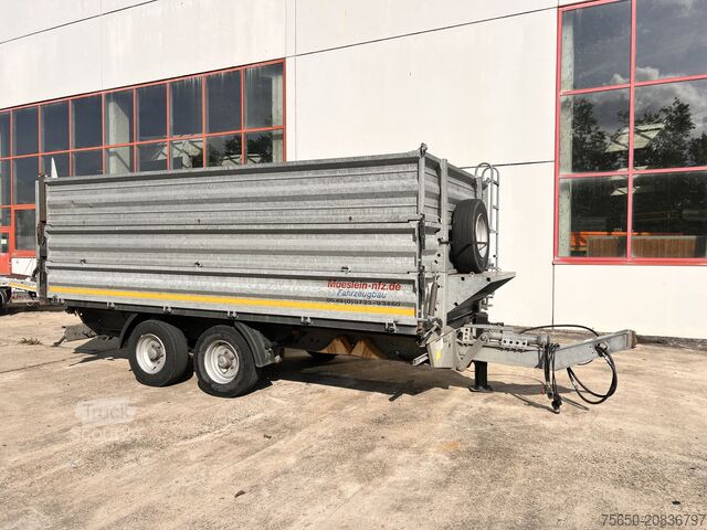 Remolque volquete Möslein TDS 13 Schwebheim 13 t Tandemkipper- Tieflader, Aufsatzbordwände