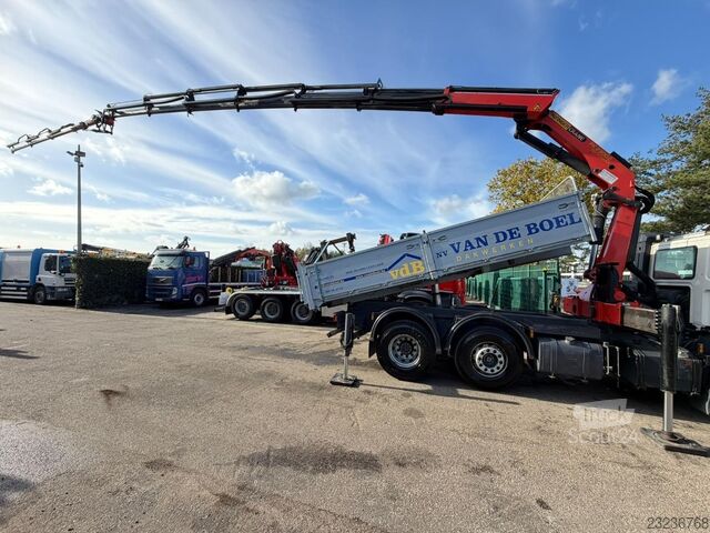 DAF CF 75.310 6X2 billencs + PALFINGER PK 23002 daru + PJ060 fly-jib - *113 000 km* - emelhető és ko DAF CF 75.310 6X2 TIPPER + CRANE PALFINGER PK 23002...