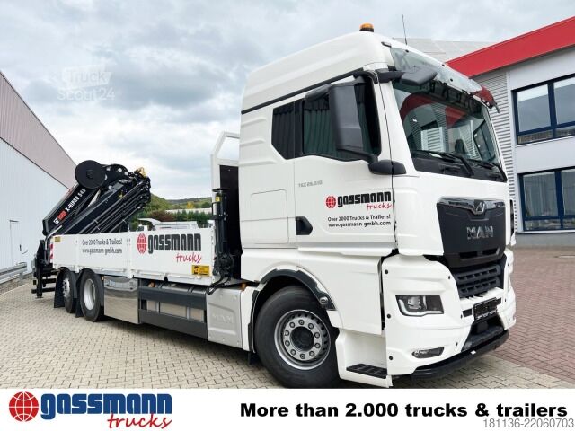 LKW mit Pritsche (offen) MAN TGX 26.510 6x2-4 LL, Hiab X-HiPro 548 E-8 Kran ,