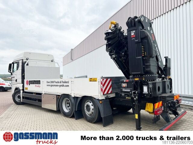 LKW mit Pritsche (offen) MAN TGX 26.510 6x2-4 LL, Hiab X-HiPro 548 E-8 Kran ,