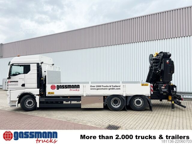 LKW mit Pritsche (offen) MAN TGX 26.510 6x2-4 LL, Hiab X-HiPro 548 E-8 Kran ,