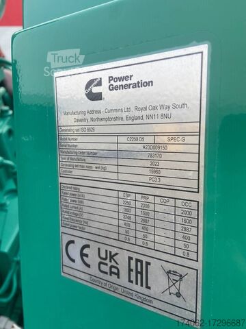 Generator set Cummins C2250D5 - 2.250 kVA Genset - QSK60 - DPX-18536-A