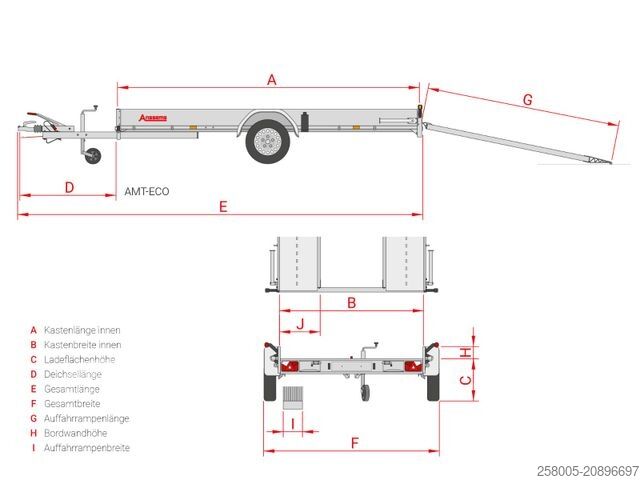 Biltransporttrailer ANSSEMS AMT 1300.340x180 Eco
