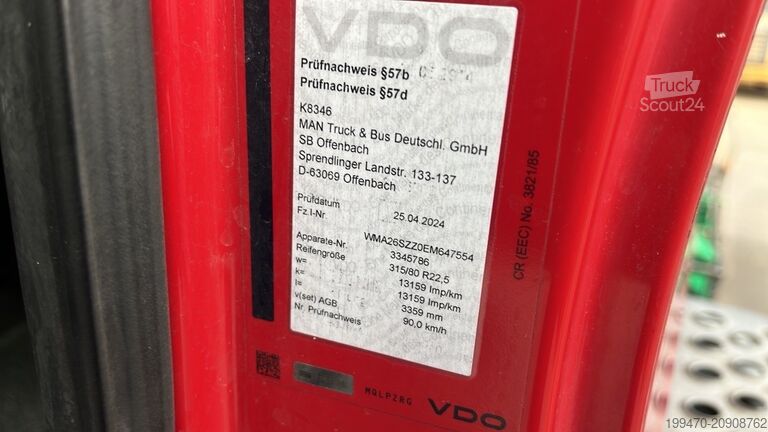 Camión portacontenedores de gancho MAN TGS 26.480 Meiller RK 20 60