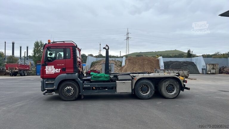 Camión portacontenedores de gancho MAN TGS 26.480 Meiller RK 20 60
