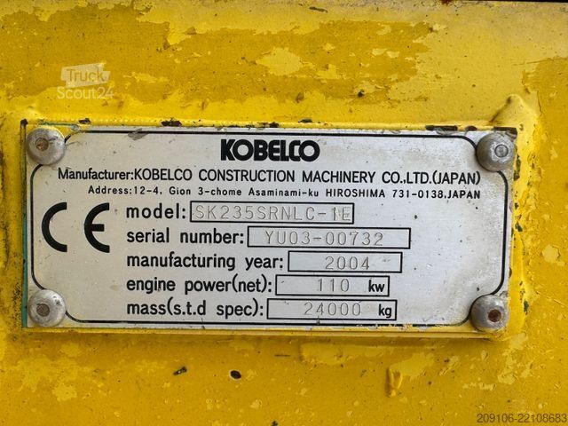 Larvegraver KOBELCO SK 235 SRNLC-1E Powertilt 3xSchaufeln Klima
