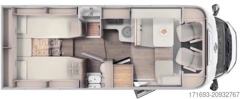 Daļēji integrēta kemperis Carado T 447 Hubbett/SAT/TV/uvm.