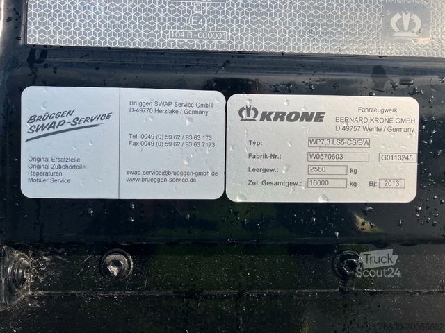 Maiņu virsbūves piekabe KRONE Wechselbrücke Plane