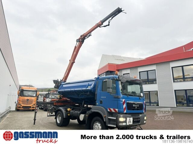 Kiepwagen MAN TGM 18.290 4X4 BB, EEV, Heckkran Atlas AK 115.2V,