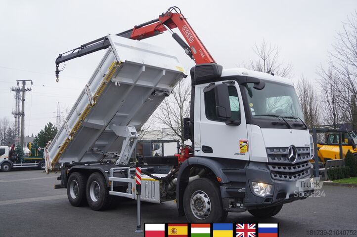 Benne basculante bilatérale Mercedes-Benz Arocs 2636 6x4 / 2-way tipper / Fassi