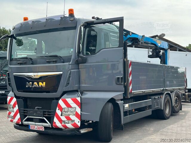 Camion plateau MAN TGX 26.520 Baustoffpritsche PALFINGER