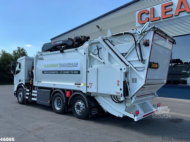 Atkritumu savākšanas transportlīdzeklis DAF FAN XD 220 Hiab 23 Tonmeter laadkraan FULL ELEC...