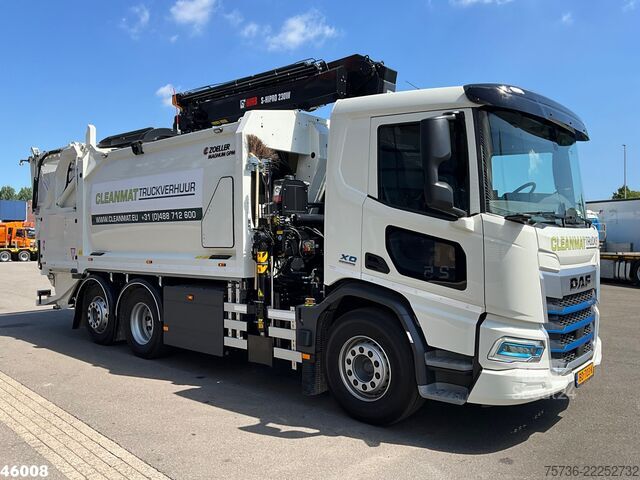 Atkritumu savākšanas transportlīdzeklis DAF FAN XD 220 Hiab 23 Tonmeter laadkraan FULL ELEC...