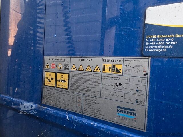 Semitilhenger med walking floor KNAPEN 92 cabm Schubboden, Lift, SAF Scheibe