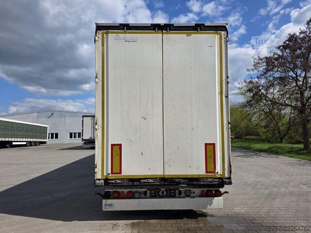 Naczepa otwarta z plandeką KRONE Gardine Lowliner, Joloda-Schienen, Hubdach