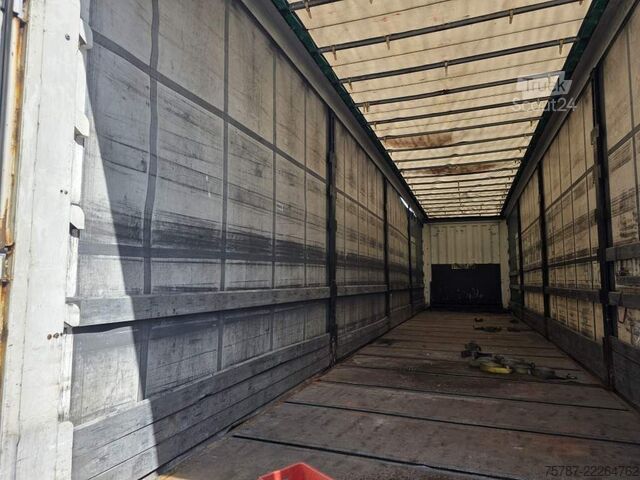 Naczepa otwarta z plandeką KRONE Gardine Lowliner, Joloda-Schienen, Hubdach