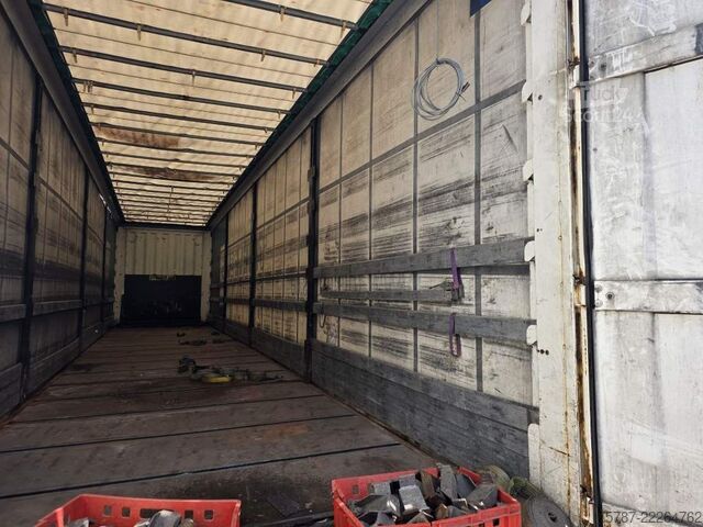 Naczepa otwarta z plandeką KRONE Gardine Lowliner, Joloda-Schienen, Hubdach