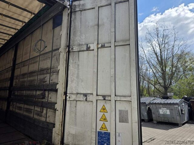 Naczepa otwarta z plandeką KRONE Gardine Lowliner, Joloda-Schienen, Hubdach