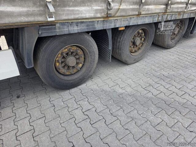 Naczepa otwarta z plandeką KRONE Gardine Lowliner, Joloda-Schienen, Hubdach