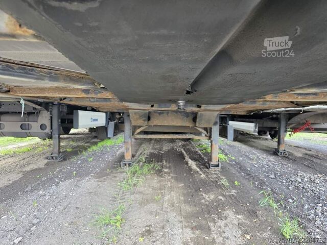 Naczepa otwarta z plandeką KRONE Gardine Lowliner, Joloda-Schienen, Hubdach