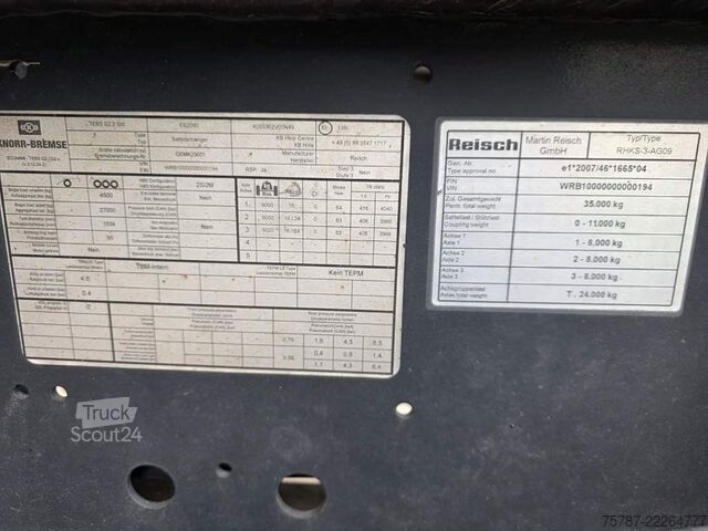 مقطورة نصف قلابة REISCH ca. 48 cbm Getreidekipper, Lift, Kornschieber