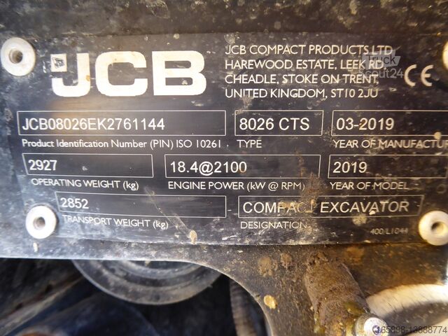 Mini excavatrice JCB 86C-2 TAB