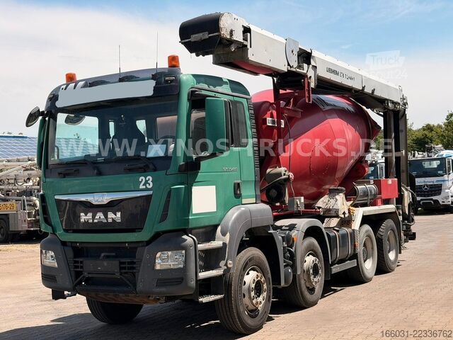 Miešačka betónu na podvozku MAN TGS 32.400 Liebherr 9m³ + 17M Förderband