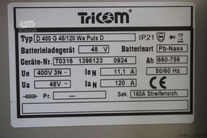 بطارية رافعة شوكية TRICOM D 400 G 48V/120 Wa Puls S