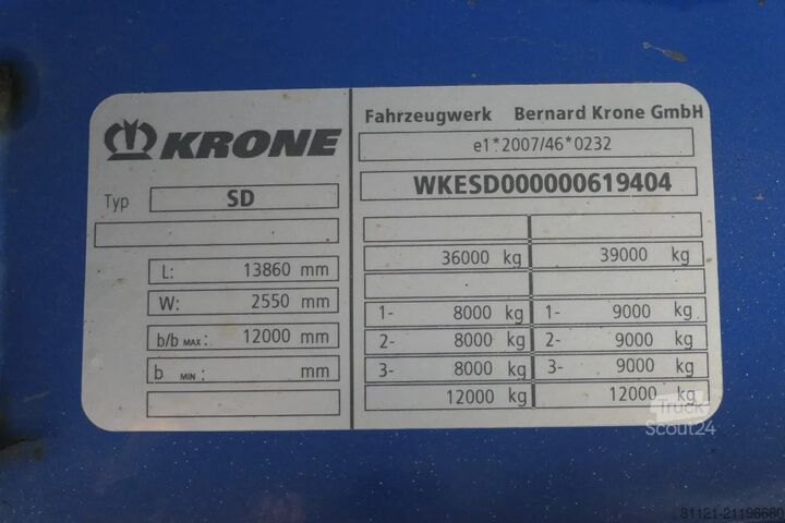 Suitcase Krone SD | Lift Axle | 2019 | Container Roof | TUV/MO...