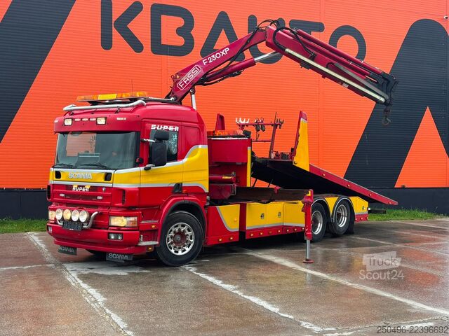 Přepravce automobilů Scania P 114 6x2 SWS PF100 /  2x 5 ton+10 ton Sepson w...