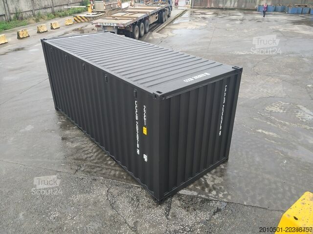 Conteneur d'expédition one Way Seecontainer / 20 Fuß / RAL 9005 Containerlager / Materiallager / schwarz