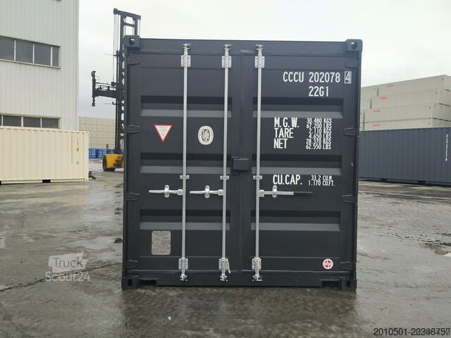 Conteneur d'expédition one Way Seecontainer / 20 Fuß / RAL 9005 Containerlager / Materiallager / schwarz
