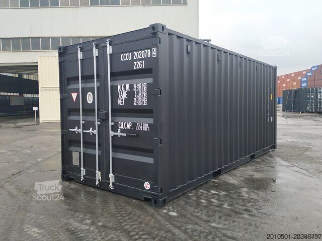Conteneur d'expédition one Way Seecontainer / 20 Fuß / RAL 9005 Containerlager / Materiallager / schwarz