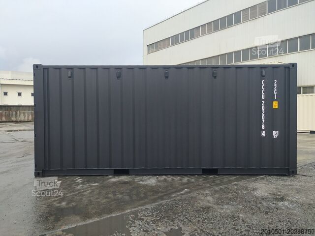 Conteneur d'expédition one Way Seecontainer / 20 Fuß / RAL 9005 Containerlager / Materiallager / schwarz