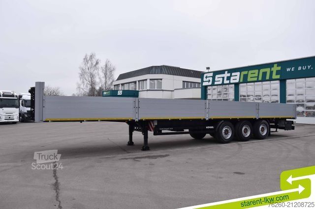 Open semitrailer KÖGEL Baustofftrailer 80cm Bordwände Rungen SAF MIETE