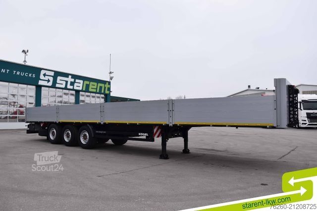 Open semitrailer KÖGEL Baustofftrailer 80cm Bordwände Rungen SAF MIETE