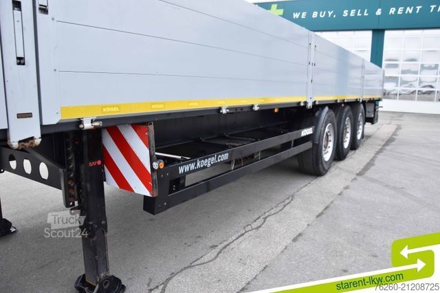 Open semitrailer KÖGEL Baustofftrailer 80cm Bordwände Rungen SAF MIETE