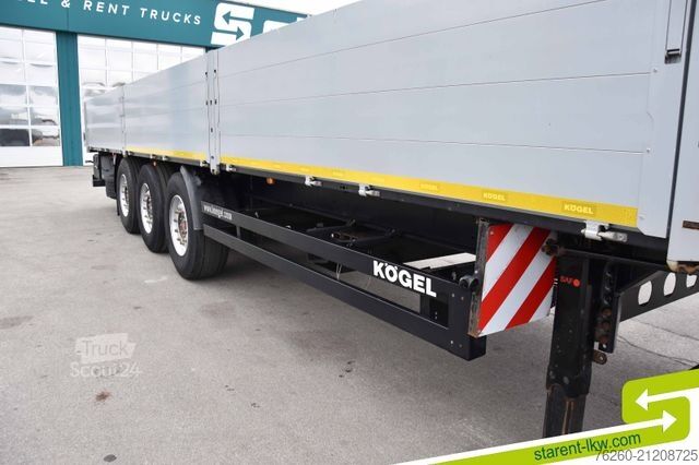 Open semitrailer KÖGEL Baustofftrailer 80cm Bordwände Rungen SAF MIETE