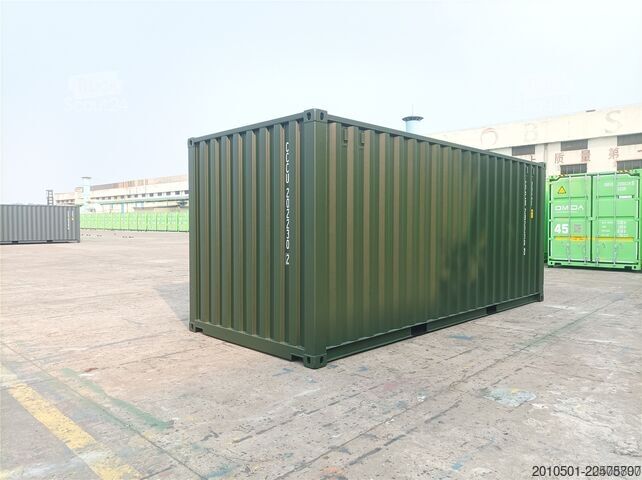  20 Fuß Seecontainer / Angebot / one Way RAL 6007 Flaschengrün / Lagercontainer