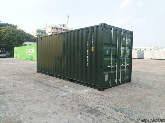  20 Fuß Seecontainer / Angebot / one Way RAL 6007 Flaschengrün / Lagercontainer