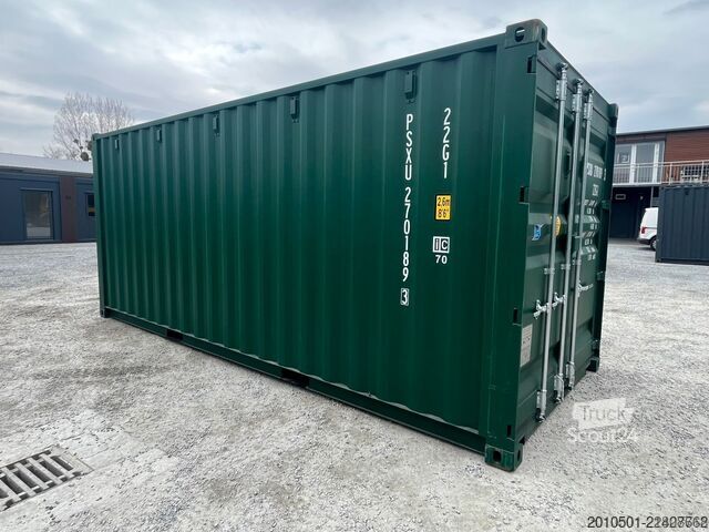  20 Fuß Seecontainer / Neucontainer / Moosgrün RAL 6005/ Materiallager