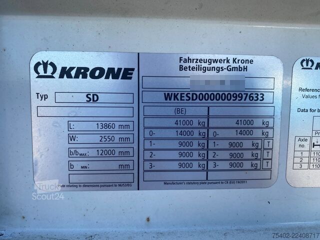  Krone N/A SD / Closed Box / Dhollandia / 1x Lift Axle