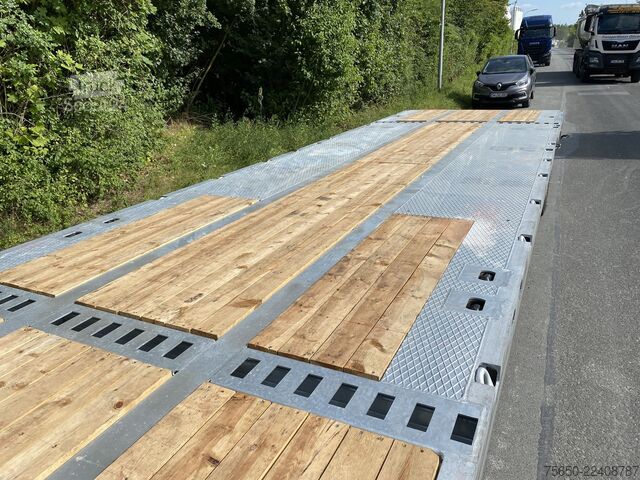 Niski poluprikolica Möslein ST 3-Plato 9,4  3 Achs Satteltieflader Plato 45 t GGfür Fertigteile, Baumaschinen oder Container
