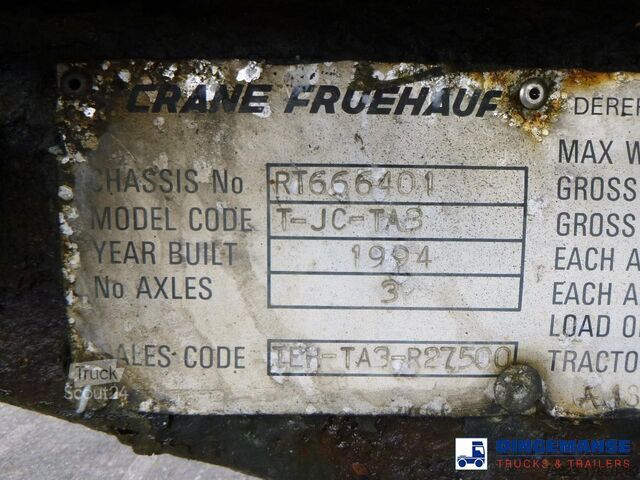Depósito Crane Fruehauf Bitumen tank inox 28 m3 / 1 comp