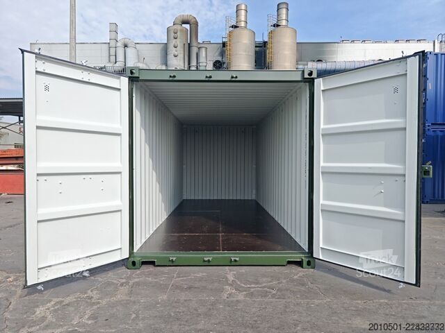 Seecontainer 20 Fuß Container, Lagercontainer NATO Grün / Oliv Grün