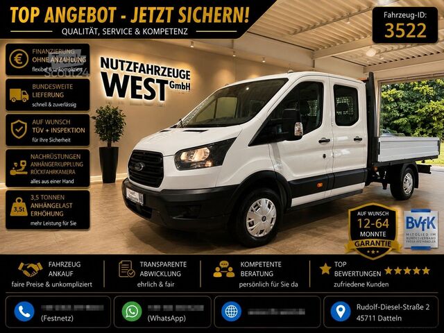 Fourgon pick-up FORD Transit TDI Maxi DoKa Pritsch=3300mm*Garantie*