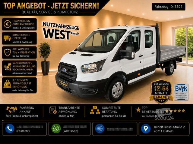 Fourgon pick-up FORD Transit TDI Maxi DoKa Pritsch=3300mm*Garantie*